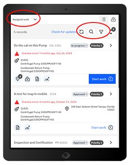 IBM MAS Mobile Applications Search for work orders