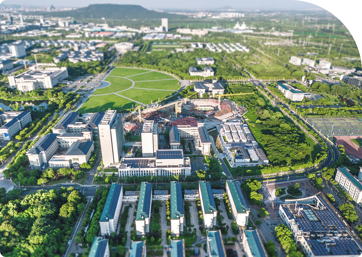 Overhead view of campus managed by facilities management software